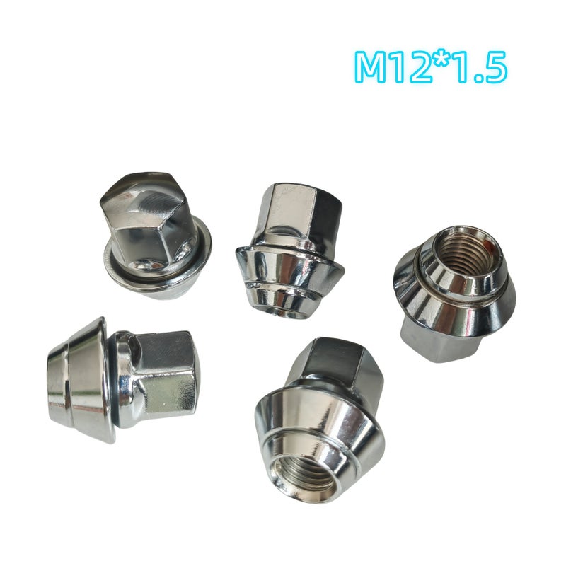 صواميل العجلات وأغطية المحور المركزي لسيارات فورد فوكس ومونديو وكوجا، 5 علب لكل عبوة M12x1.5 - Image 1