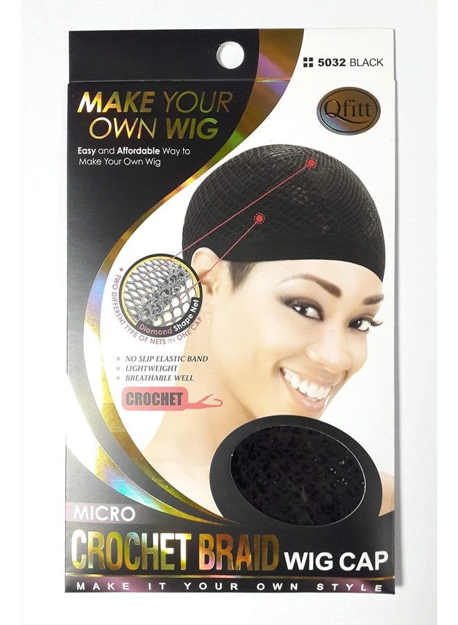 Make Your Own Wig Micro Crochet Braid Wig Cap #5032, Black