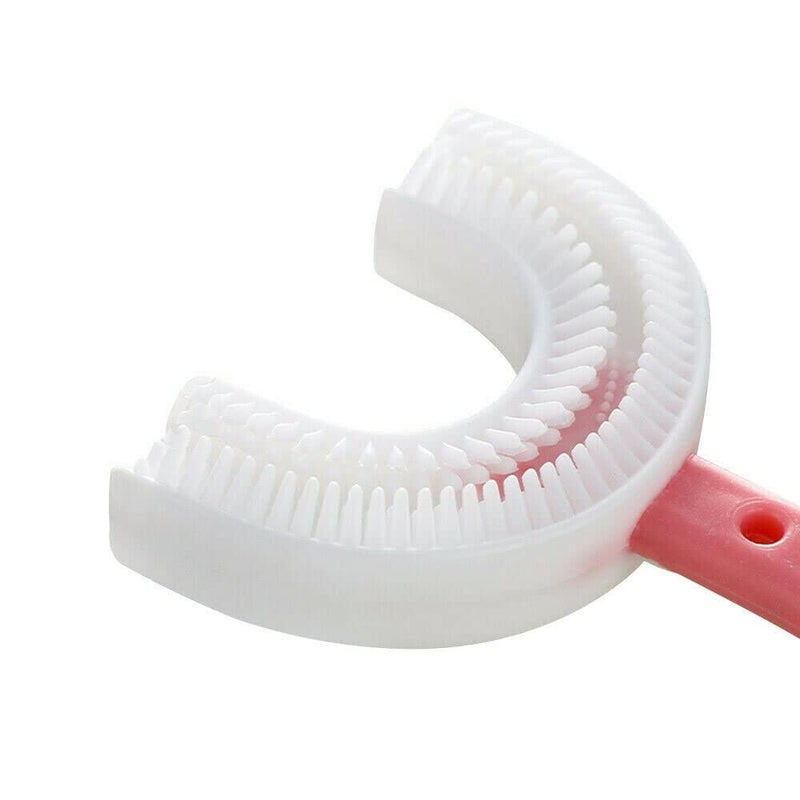 Revin Enterprise U Shaped Toothbrush for Kids. Manual Whitening Toothbrush Silicone Brush Head for Kids. Children Infant Toothbrush For 2-6 Years Mouth-Cleaning (multicolor Pack of 2}. (Heart Pattern) - Image 2