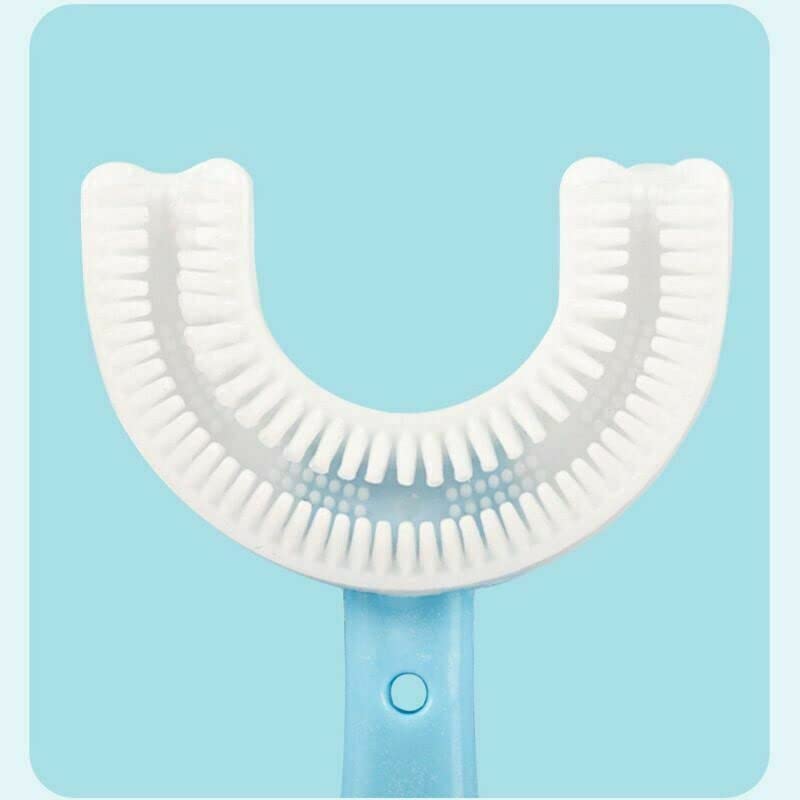 Revin Enterprise U Shaped Toothbrush for Kids. Manual Whitening Toothbrush Silicone Brush Head for Kids. Children Infant Toothbrush For 2-6 Years Mouth-Cleaning (multicolor Pack of 2}. (Heart Pattern) - Image 3