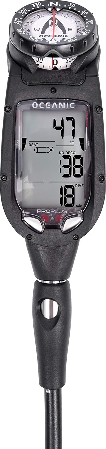 OCEANIC Pro Plus 40 Dive Computer  Large Display Easy to Read  Includes Compass  Connect to DiverLog App on Your Smartphone  Optional Quick Disconnect Attachment  Quick Disconnect NH