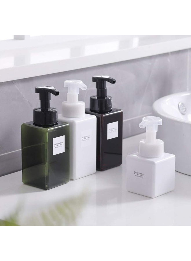 (Brown) - Foaming Soap Dispenser, 450ml (15oz) Refillable Pump Bottle for Liquid Soap, Shampoo, Body Wash (2 Pcs) (Brown) - Image 3