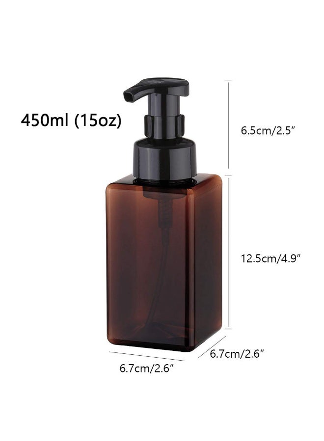 (Brown) - Foaming Soap Dispenser, 450ml (15oz) Refillable Pump Bottle for Liquid Soap, Shampoo, Body Wash (2 Pcs) (Brown) - Image 1