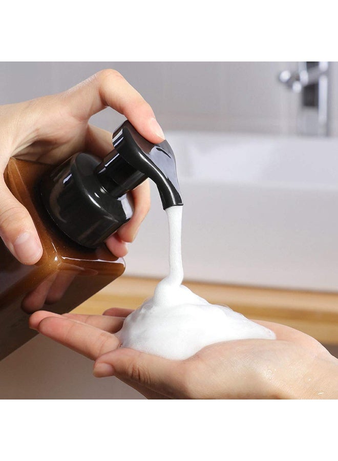 (Brown) - Foaming Soap Dispenser, 450ml (15oz) Refillable Pump Bottle for Liquid Soap, Shampoo, Body Wash (2 Pcs) (Brown) - Image 5