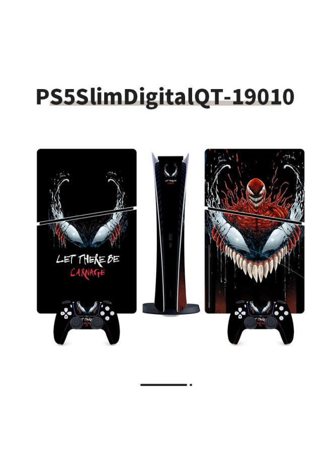 Suitable For Sony PS5 Game Console Sticker Digital Version Protective Film Fashion Spider-man Series Full Set Of Sticker Film-Color:PS5SlimDiscQT-19010 - Image 1