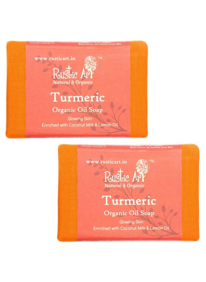Rustic Art Organic Soap ; Pack Of 2 * 100 Gm (Turmeric) - Image 1