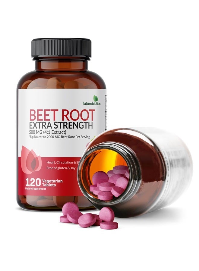 Futurebiotics جذر الشمندر بقوة إضافية (ما يعادل 2000 ملغ من جذر الشمندر لكل حصة من 500 ملغ مستخلص 4:1)، غير معدّل وراثيًا، 120 قرص نباتي - Image 5