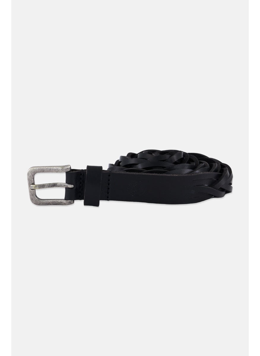 Timberland Women Leather Braided Belt, Black  - Image 1