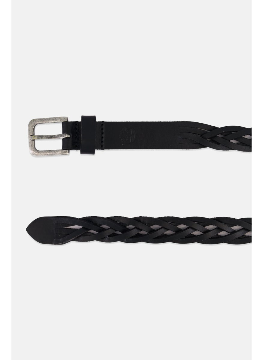 Timberland Women Leather Braided Belt, Black  - Image 2