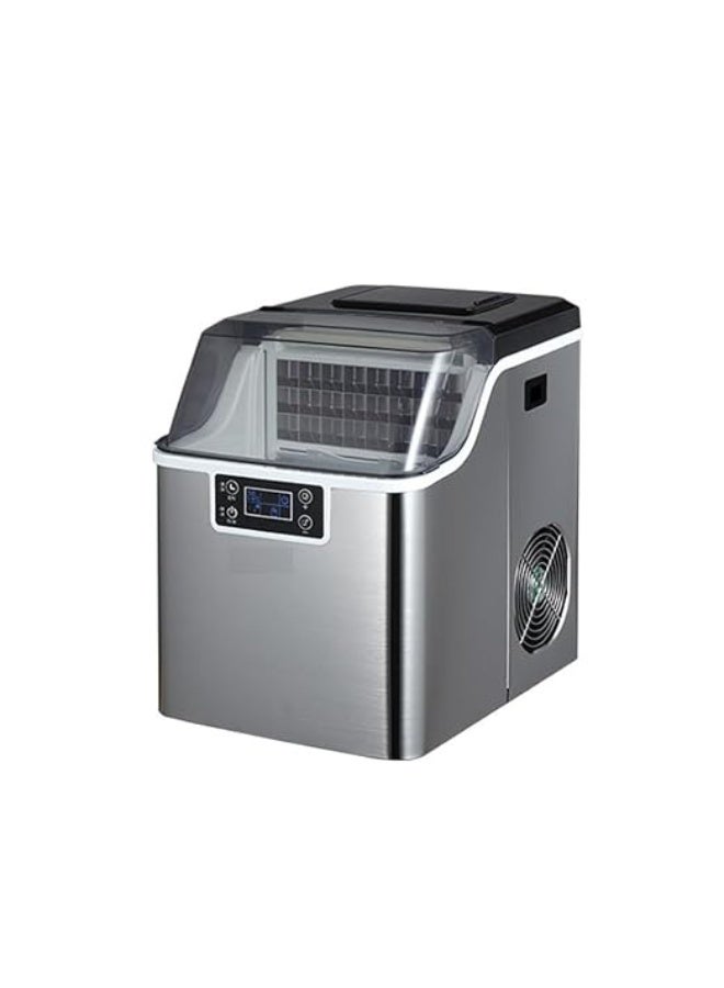 Cool Baby Style Countertop Ice Maker Machine, 30kg Daily Output, 24 Square Ice Cubes per Cycle, Stainless Steel, LCD Display, Multiple Water Supply Options - Image 1