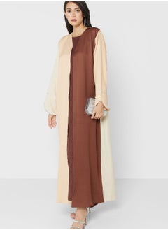 Embellished Contrast Detail Abaya