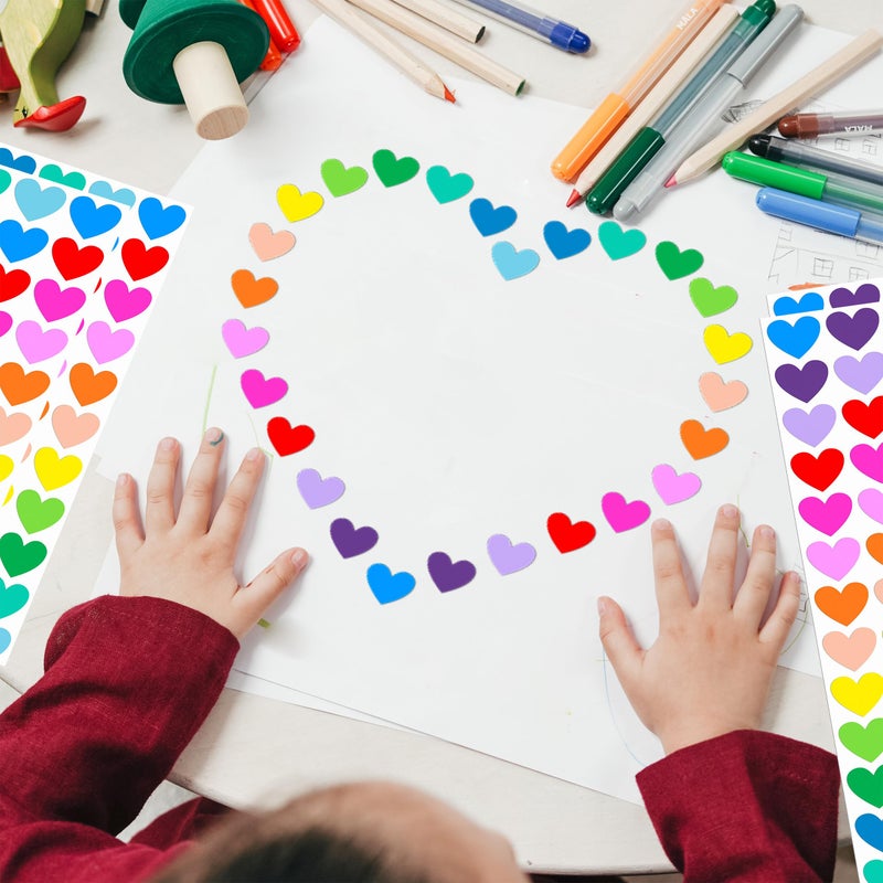 YSHIHE Heart Stickers, 4050 Pieces, 1/2 Inch Mini Colorful Stickers for Kids, Party Favors, Decorating - Image 5
