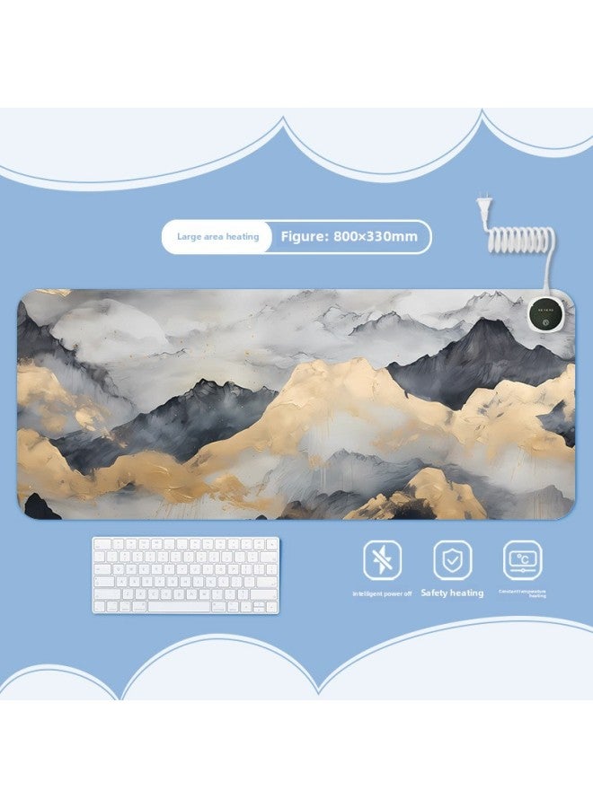 Ink Landscape Heating Heating Pad Warm Table Mat Office Computer Desktop Heating Mouse Pad-Color:600x360mm-Pattern:Jr-ink Scenery 111  - Image 1