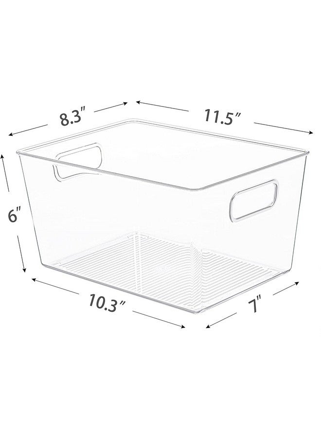 RABBONIX Clear Acrylic Pantry Organizer Bin With Handle For Food Storage, Refrigerator, Fridge, Cabinet, Kitchen, Countertops Etc | Small | Pack of 02 , 23.9 x 13.5 x 10.9 Centimeters - Image 2
