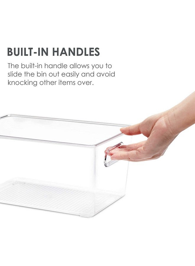 RABBONIX Clear Acrylic Pantry Organizer Bin With Handle For Food Storage, Refrigerator, Fridge, Cabinet, Kitchen, Countertops Etc | Small | Pack of 02 , 23.9 x 13.5 x 10.9 Centimeters - Image 3
