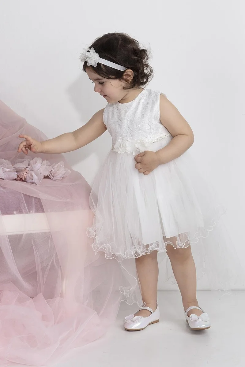 Babydola White Flower Girl Dress