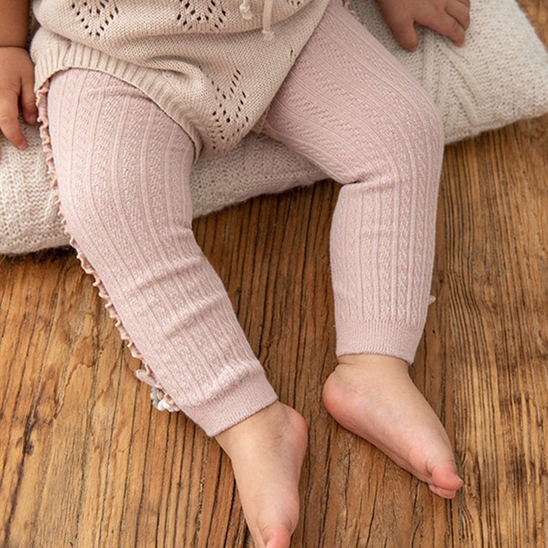 Looching 5 Pack Baby Little Girls Ruffle Lace Accessories Ankle Cable Knit Leggings Pants Kids Footless Tights Stocking - Image 4