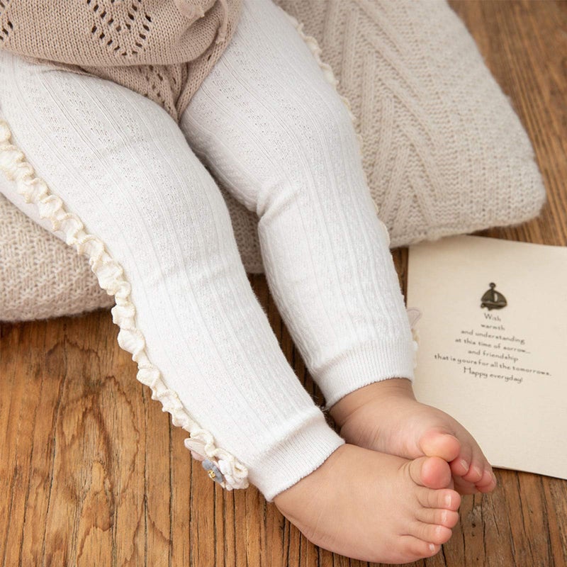 Looching 5 Pack Baby Little Girls Ruffle Lace Accessories Ankle Cable Knit Leggings Pants Kids Footless Tights Stocking - Image 3
