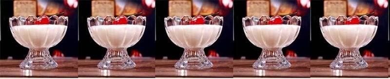 1st Time Stylish Ice Cream Bowl for Ice Cream, Dessert and Pudding, Clear, 100 Ml, Pack of 5, 9.5 X 9.5 X 8 CM- A42 - Image 1