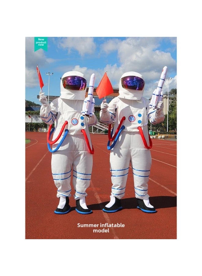 Loquat Astronaut Space Suit Doll Costume Children Student Space Suit Sports Show Space Suit Inflatable Doll Suit-Color:1 Separate Headgear-Height:131-140cm - Image 3