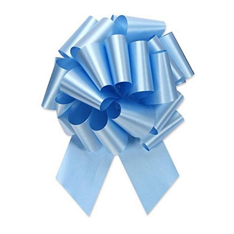 Berwick Offray 25 Wide Ribbon Pull Bow 8 Diameter with 20 Loops Light Blue