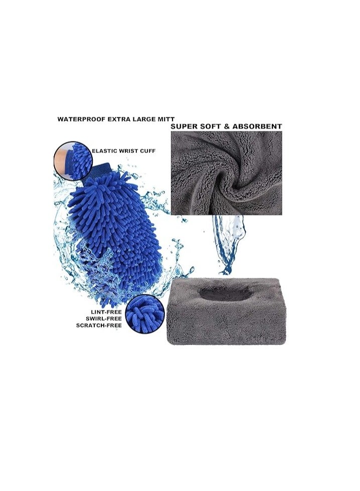 Generic 12pcs Auto Car Detailing Brush Set,Car Interior Cleaning Kit,Including 5pcs Car Detailing Brushes, 3pcs Wire Brush,1pc Rim Brush and Car Wash Gloves,1pc Dashboard Mini Brush and Wash Towels Car  - Image 4