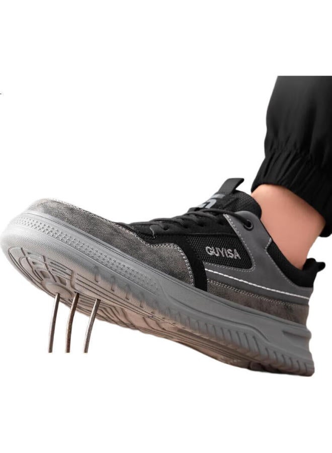 WELDON Weilun Shield Men'S Safety Shoes With Steel Toe Cap, Puncture-Resistant, Lightweight, Soft Sole, Wear-Resistant Work Site Safety Shoes F080Bk 37 - Image 2