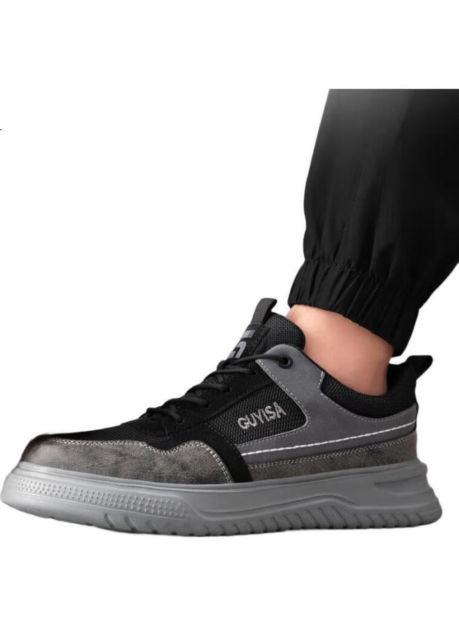 WELDON Weilun Shield Men'S Safety Shoes With Steel Toe Cap, Puncture-Resistant, Lightweight, Soft Sole, Wear-Resistant Work Site Safety Shoes F080Bk 37 - Image 1