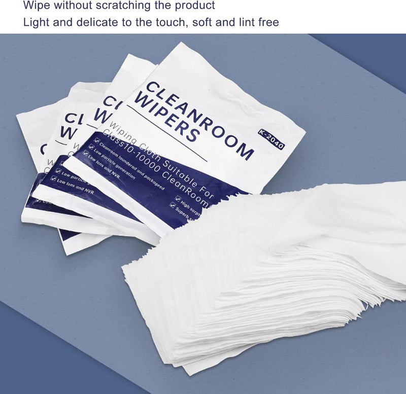Tyenaza 200Pcs Cleaning Wipes, Polyester Fiber Uniform Texture Strong Absorption Non Dust Cleanroom Wipers - Image 5