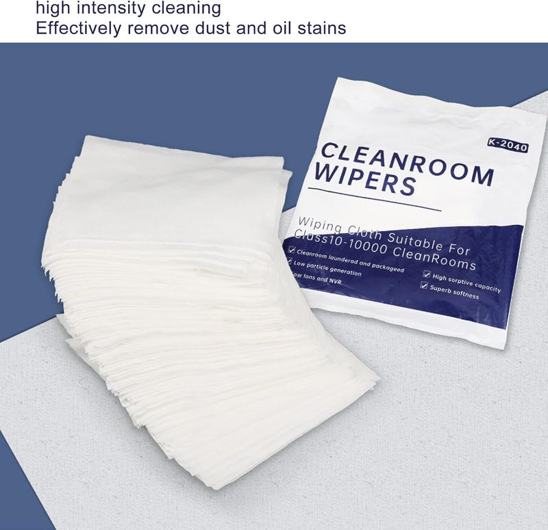 Tyenaza 200Pcs Cleaning Wipes, Polyester Fiber Uniform Texture Strong Absorption Non Dust Cleanroom Wipers - Image 4