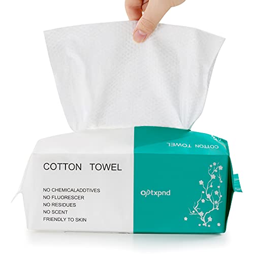 optxpnd Disposable Face Towel Face Cloths for Washing Soft Cotton Towels Facial Cloths Towelettes for Washing and Drying for Cleansing and Skincare Office Makeup Remover - Image 1