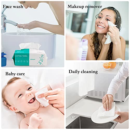 optxpnd Disposable Face Towel Face Cloths for Washing Soft Cotton Towels Facial Cloths Towelettes for Washing and Drying for Cleansing and Skincare Office Makeup Remover - Image 3