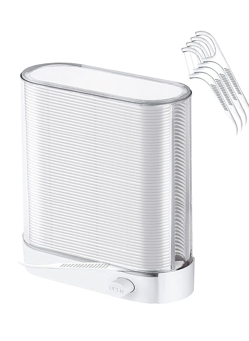 KASTWAVE Dental Floss Picks, Pop up Flossers Holder White Dispenser, Adult Flossing Sticks 88 Count, No Fragrance Smell, Sealed Storage, Cleaning Teeth More Hygienic  - Image 1