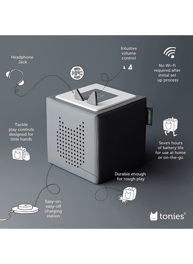 Tonies طقم بدء تشغيل مشغل الصوت تونيبكس 1 مع جرو اللعب - استمع، تعلم، والعب مع صندوق صغير قابل للعناق - رمادي - Image 3