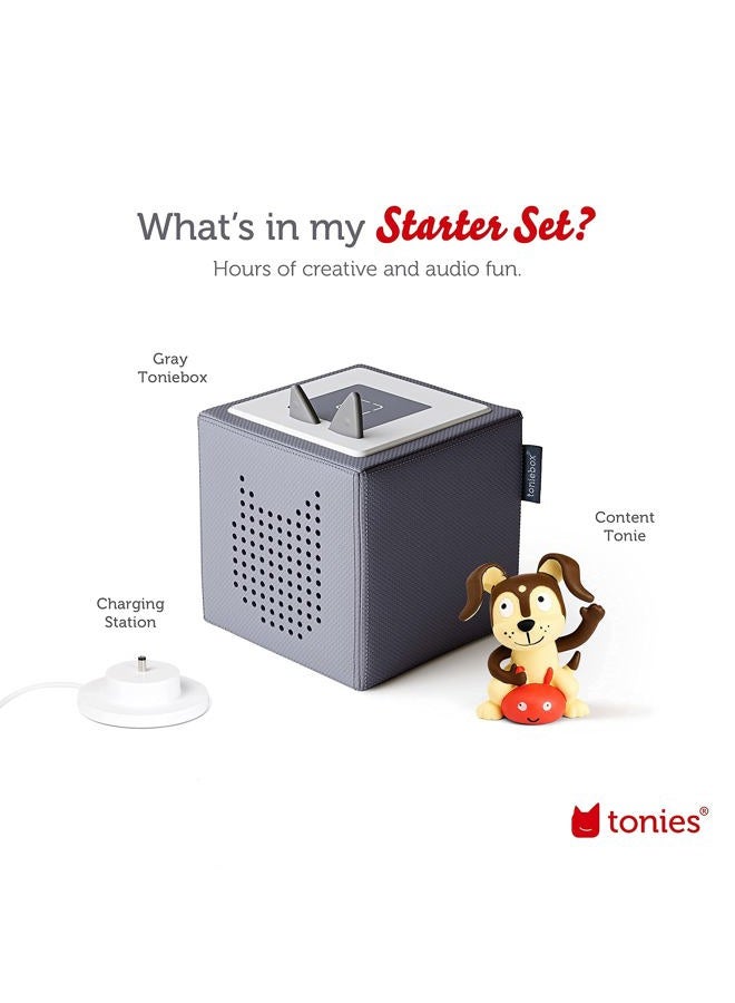 Tonies طقم بدء تشغيل مشغل الصوت تونيبكس 1 مع جرو اللعب - استمع، تعلم، والعب مع صندوق صغير قابل للعناق - رمادي - Image 5