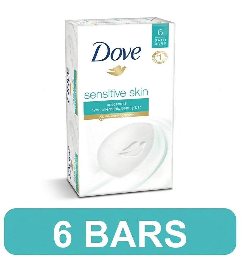 Dove Soap Sensitive Skin Beauty 6 Bars - Image 1