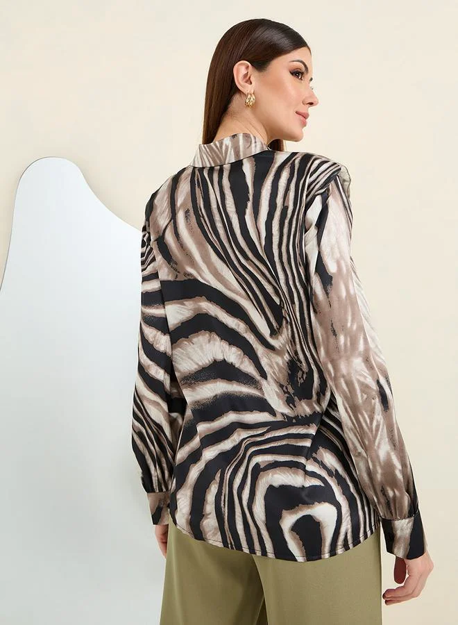 Styli Animal Print Relaxed Fit Shirt
