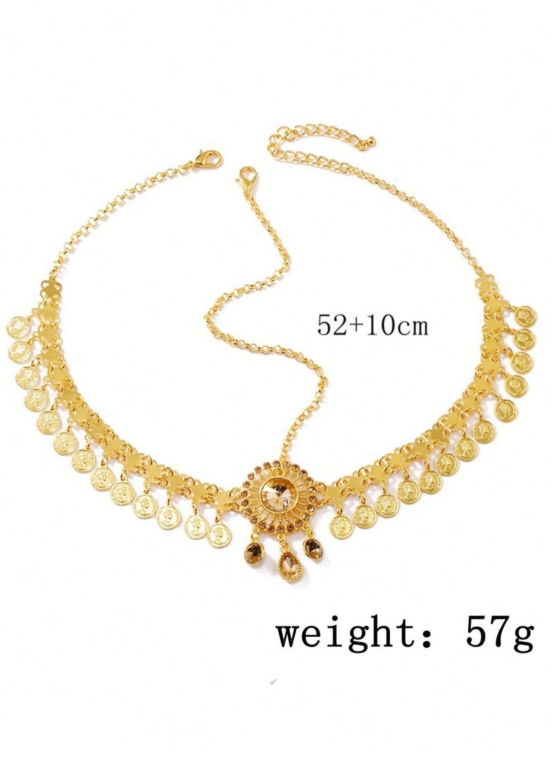 Generic - Headband accessory to celebrate Founding Day, Saudi National Day, and all special occasions with the design of gold chains in the shape of coins - Image 1