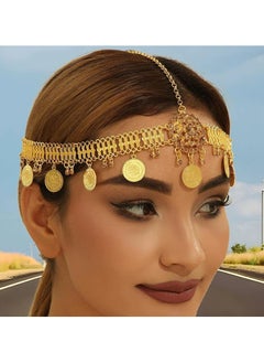Headband accessory to celebrate Founding Day, Saudi National Day, and all special occasions with the design of gold chains in the shape of coins