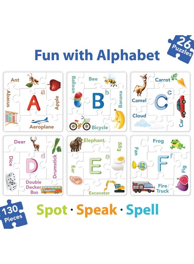KAADOO Jodo Alphabet Puzzle Game For Kids 4+ Years 150 Pcs Abc Jigsaw Puzzles Play And Learn Game For Toddlers Kindergarten, Pre-Schoolers - Montessori Educational Toy Activities,Multicolor - Image 2