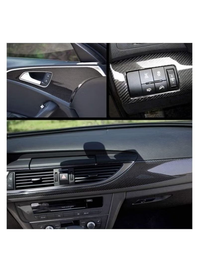 Black 6D Carbon Fiber Car Wrap 30×150cm, Glossy Air Release Vinyl Film for Auto Motorcycle DIY - Image 5