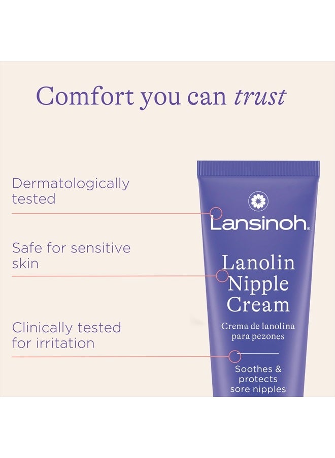 Lansinoh كريم حلمات اللانولين، آمن للطفل والأم، أساسيات الرضاعة الطبيعية، 1.41 أونصة (عبوة من قطعتين) - Image 5