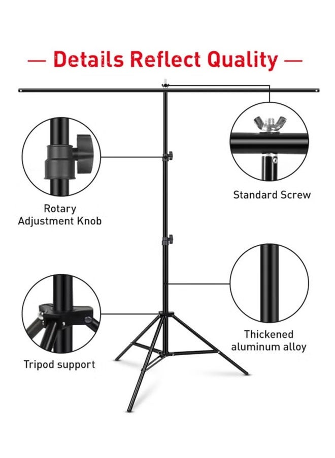 Aikenn Aikenn 6PCS Adjustable Studio Photography Backdrop Stand Kit Photo Backdrop Stand Kit for Studio Photoshoot Photography Backdrop Background Bracket Wedding Party 1.5 x 2 M Black - Image 3