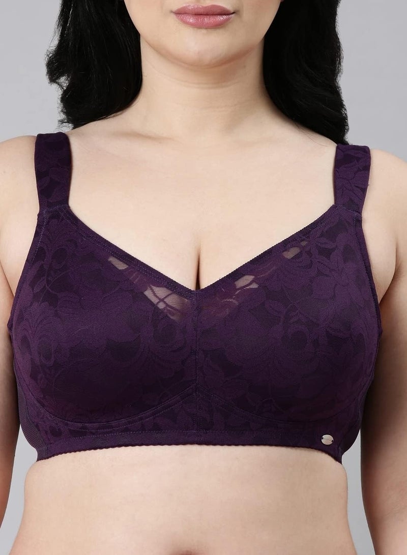 enamor Women Full Coverage T-shirt Bra Non-Wire Blackberry Cordial - Image 3
