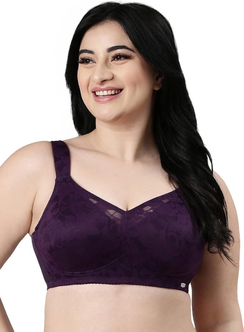 enamor Women Full Coverage T-shirt Bra Non-Wire Blackberry Cordial - Image 1