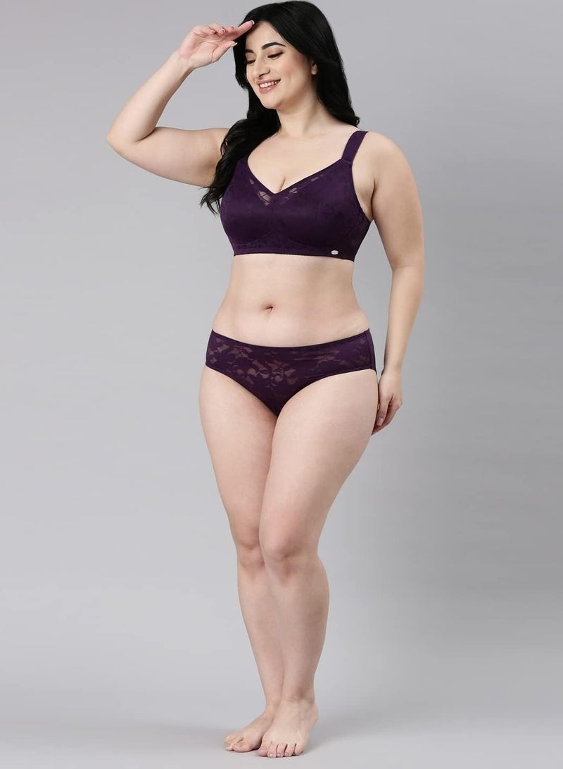 enamor Women Full Coverage T-shirt Bra Non-Wire Blackberry Cordial - Image 5