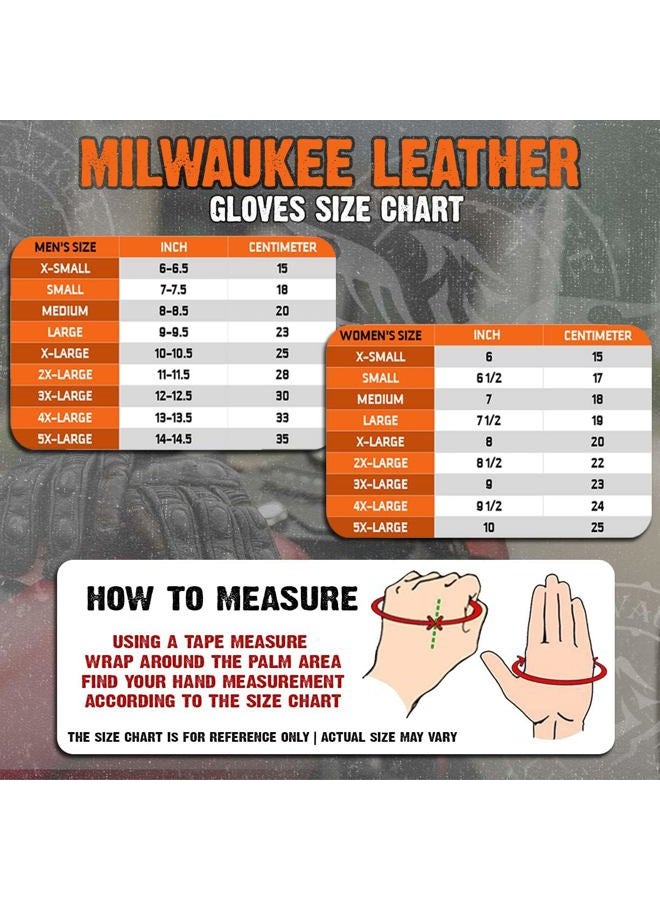 Milwaukee Leather SH195 Men's Black Leather Perforated Gel Padded Palm Fingerless Motorcycle Hand Gloves W/ ‘Open Knuckle' - X-Small - Image 3