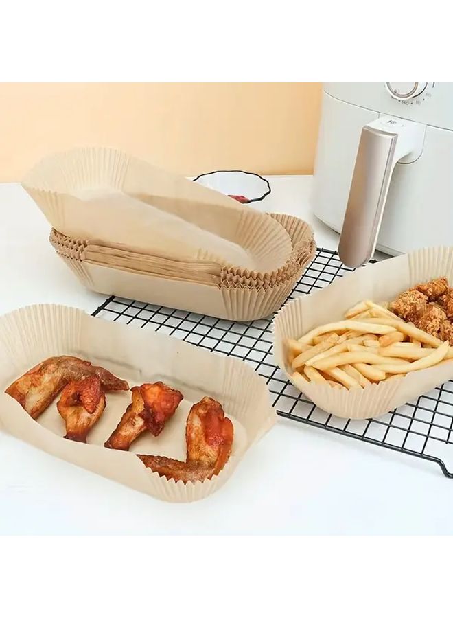 Brown Rectangular Air Fryer Paper Liner Non Stick Oven Safe Disposable Baking Mat - Image 4