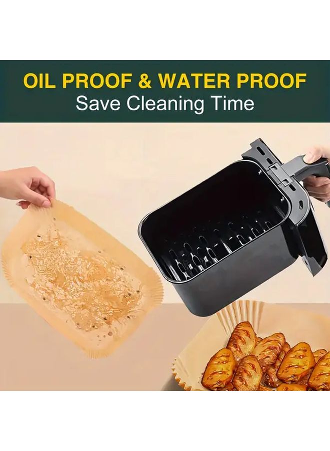 Brown Rectangular Air Fryer Paper Liner Non Stick Oven Safe Disposable Baking Mat - Image 5