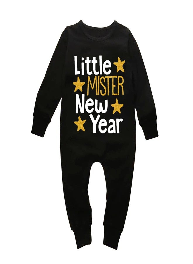 Mott2 New Year Special Black One Piece Coverall Unisex Baby Jumpsuit - Little Mister New Year (Black, 0-3 Months) - Image 1